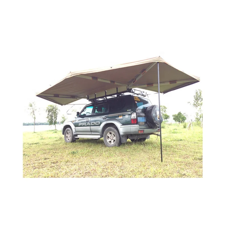 Patented car side freestanding 270 degree awning