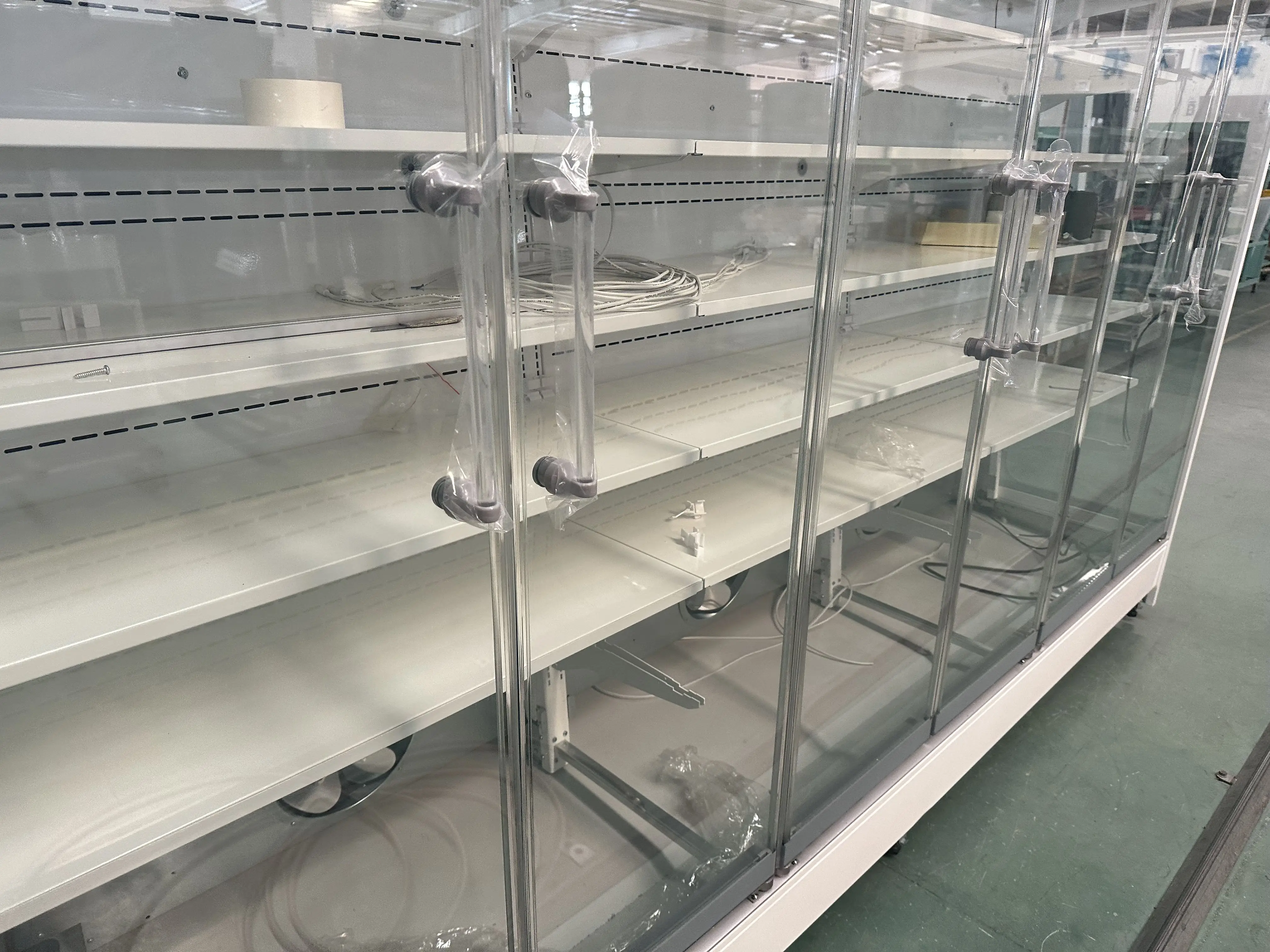 Kenkuhl remote air curtain vertail multideck display open chiller supermarket with glass door