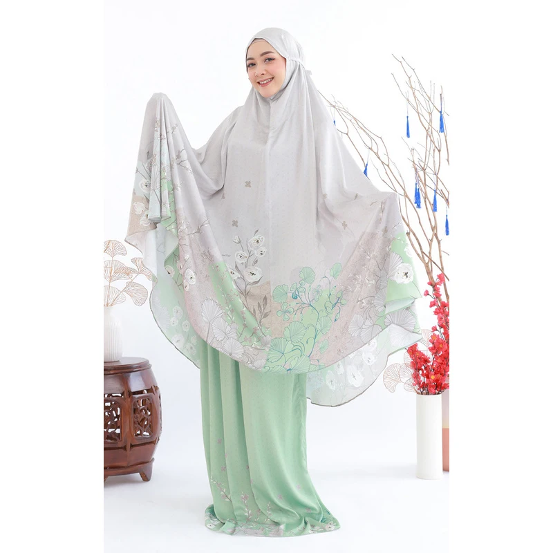 Hot selling Arabic abaya muslim dresses dubai 2 piece set high quality nida prayer abaya for women Modest Khimar Hijab Abaya