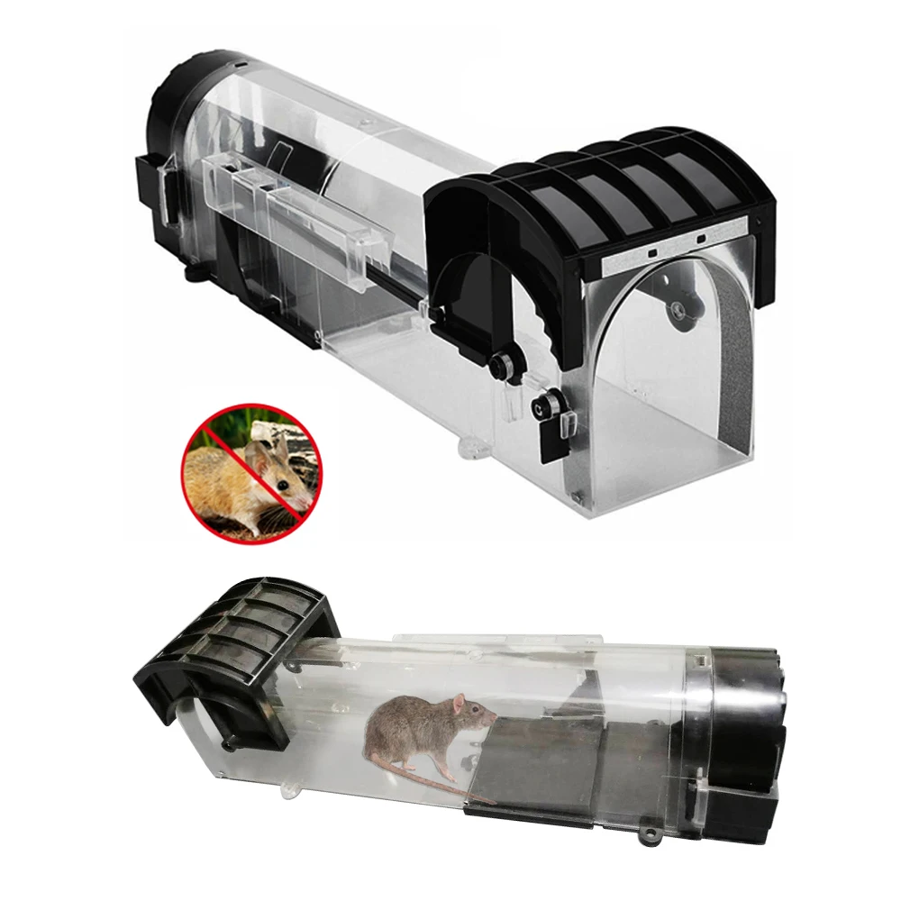 50PCS/LOT Transparent View Catching Live Mouse Trap Station
