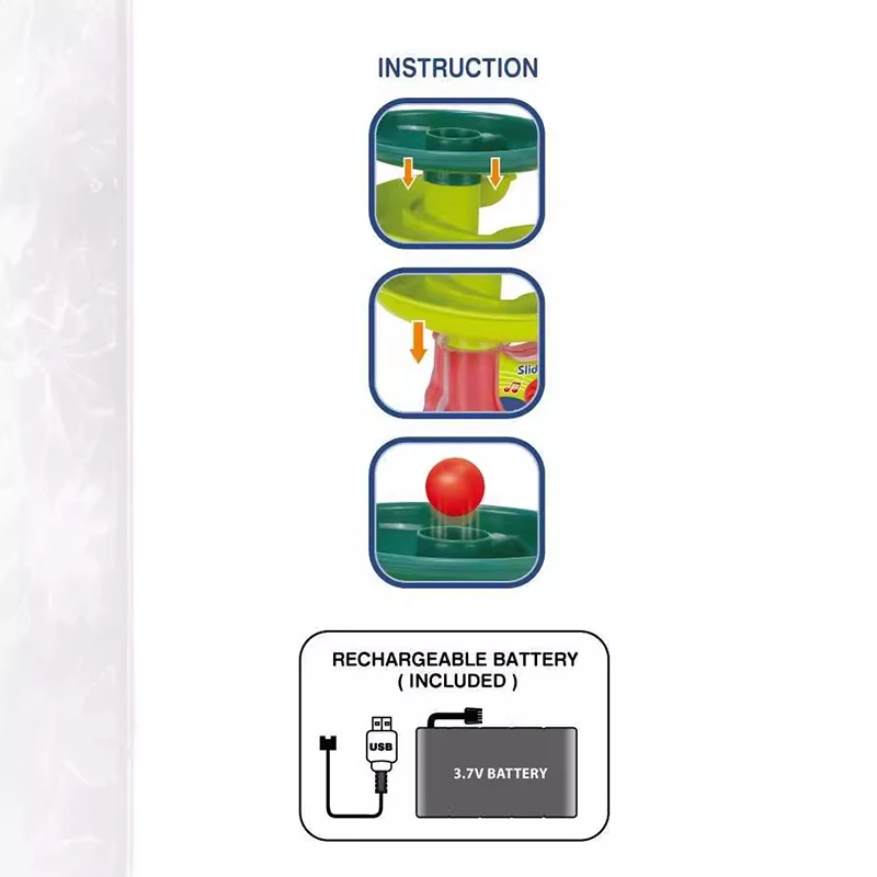 Baby Puzzle Track Turn Around Track Rolling Ball Mental Sliding Ball Tower Education Assembling Toy Gift Stacking Toy for Kids