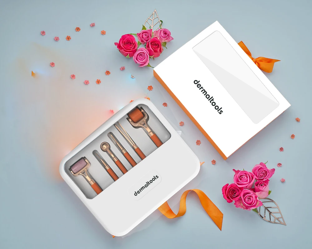 Portable Multifunctional 6-in-1 Beauty Tool Kit 540 Derma Roller & Ice Roller Facial Skin Rejuvenation Removal Handheld Home Use