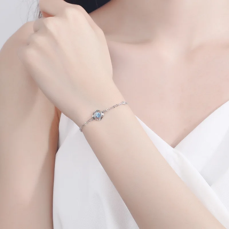 Sterling Silver Bangle Factory Hot Sale Customized Woman 925 Sterling Silver Flower Zircon Bracelet