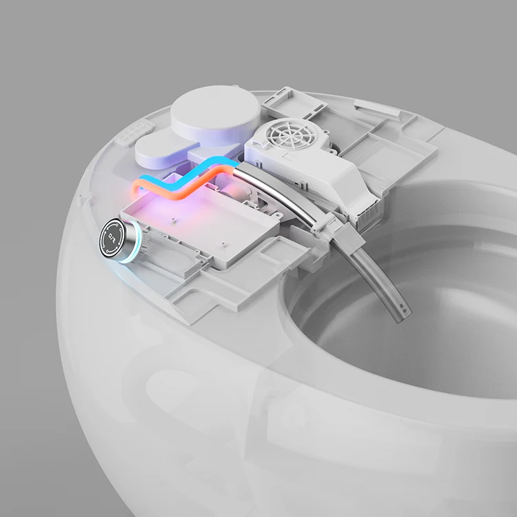 Modern round one piece siphon jet closestool egg shape electric auto sensor open automatic flush intelligent smart toilet bowl