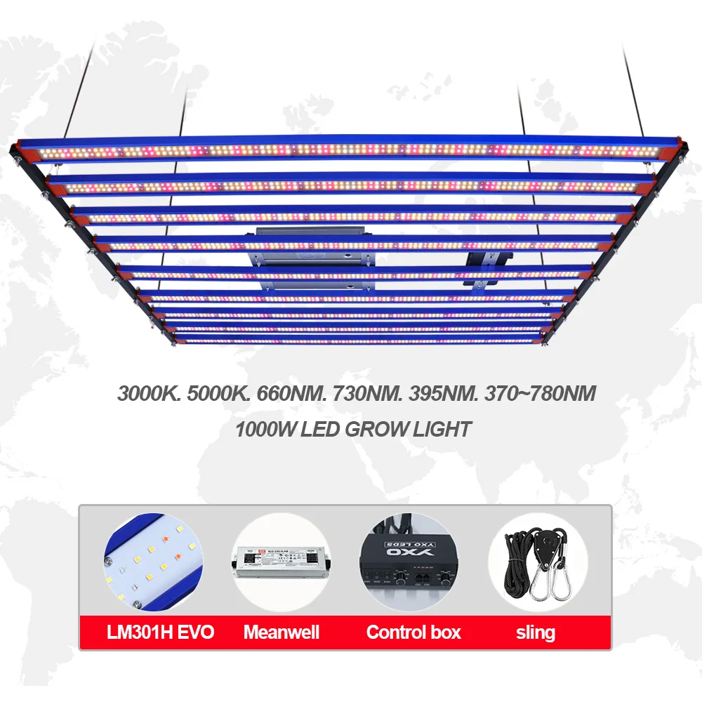 1000W Full Spectrum LM301H EVO Aluminum 3000K 5000K UV IR LED Grow Light for Gardening Indoor Plants