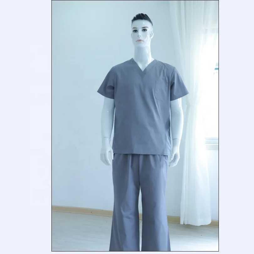 
grey color popular designer custom fashion hospital nurse uniform medical scrubs wholesale comfortable scrub set 