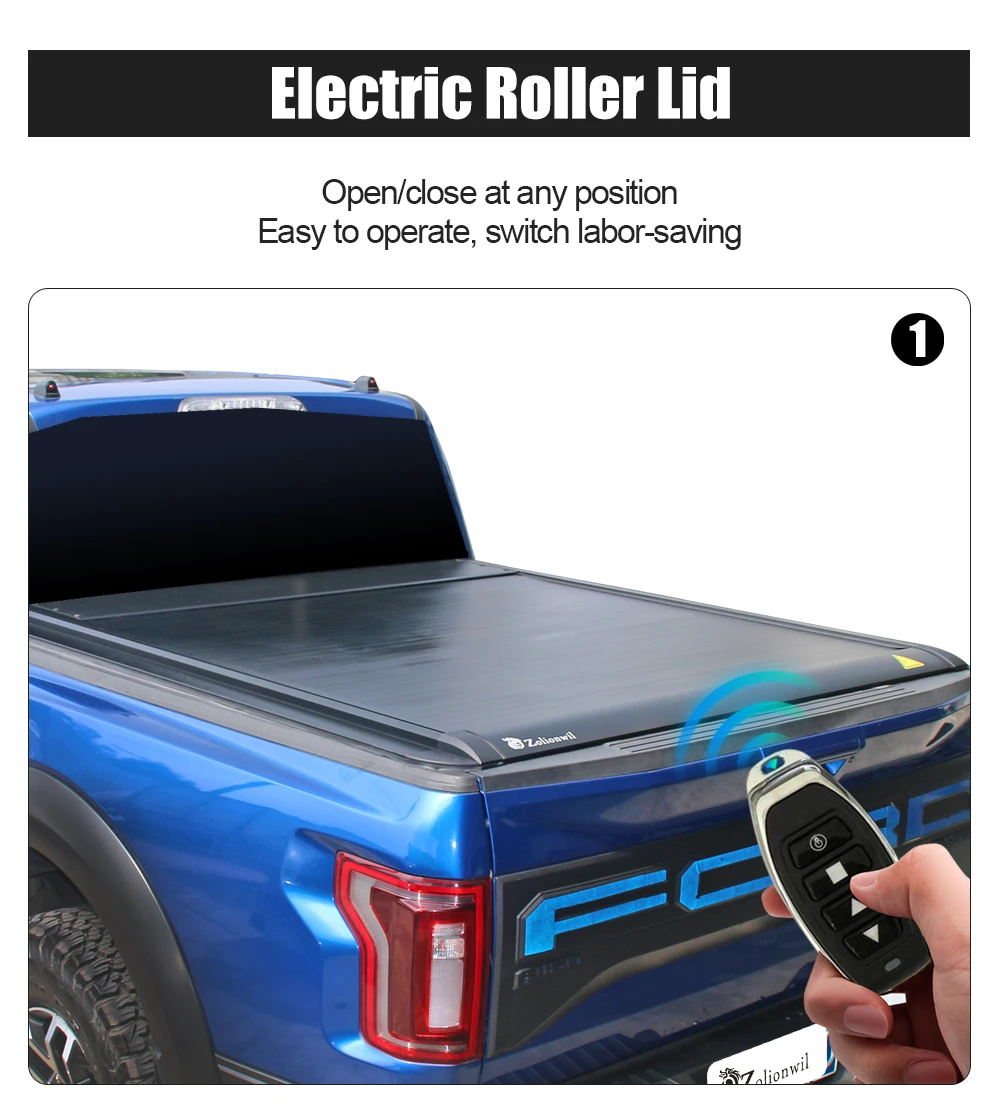 Customization Universal Electric Roller Shutter Tonneau Cover Truck Bed Cover For Ford F150