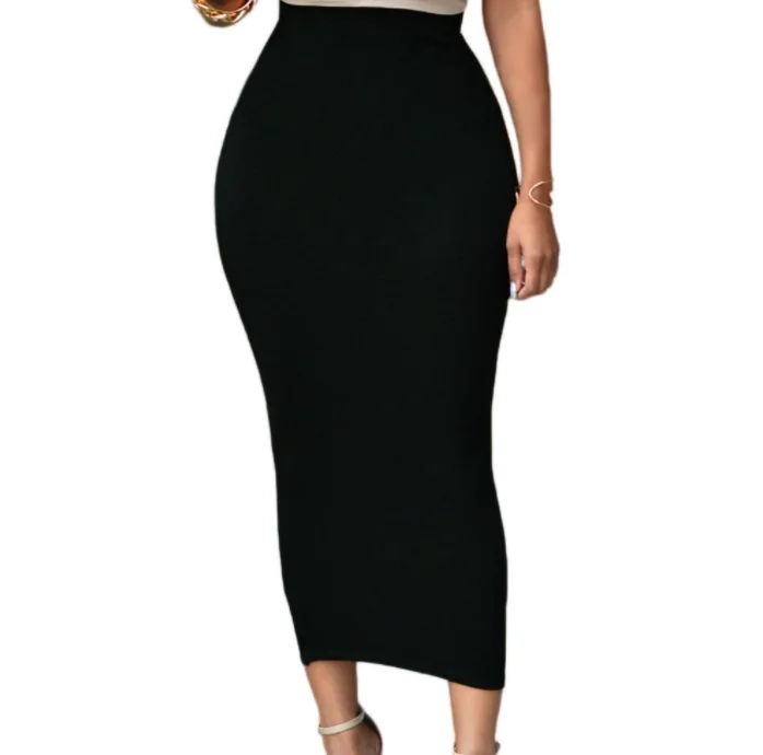 Plus Size S-XXL Wholesale Long Women Pencil Skirt Black High waisted Bodycon Office Maxi Skirts Work Wear Maxi Skirt