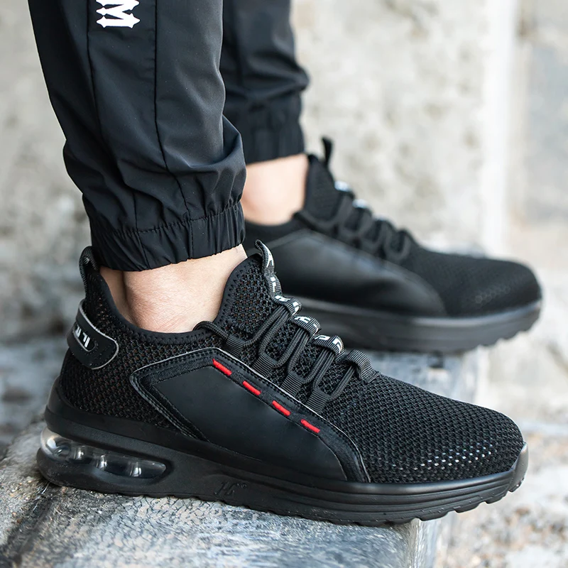 2024 Custom Professional Steel Toe Sports Safety Shoe Breathable High Quality Fly Weaving Safety Sport Shoes