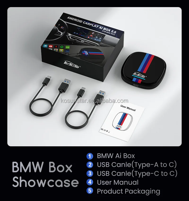 MMB For BMWiDrive 3.0 4.0 5.0 6.0 7.0 8.0System CarPlay Adapter Ai Box 4G LTE 8core Gps Navigatiton 4+64G Youtube Video Play
