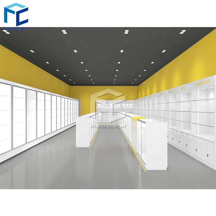 Modern Dispensary Counter Smoke Shop Display Cases Glass Showcase cigar display Furniture Decorative Tobacco Shop