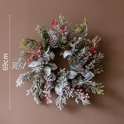 Christmas decoration Rattan pine Rattan red berries Christmas wreath