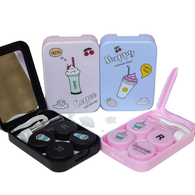 Красивые разных дизайнs DIY 2 наборы футляр для контактных линз глаз контейнер M-1302