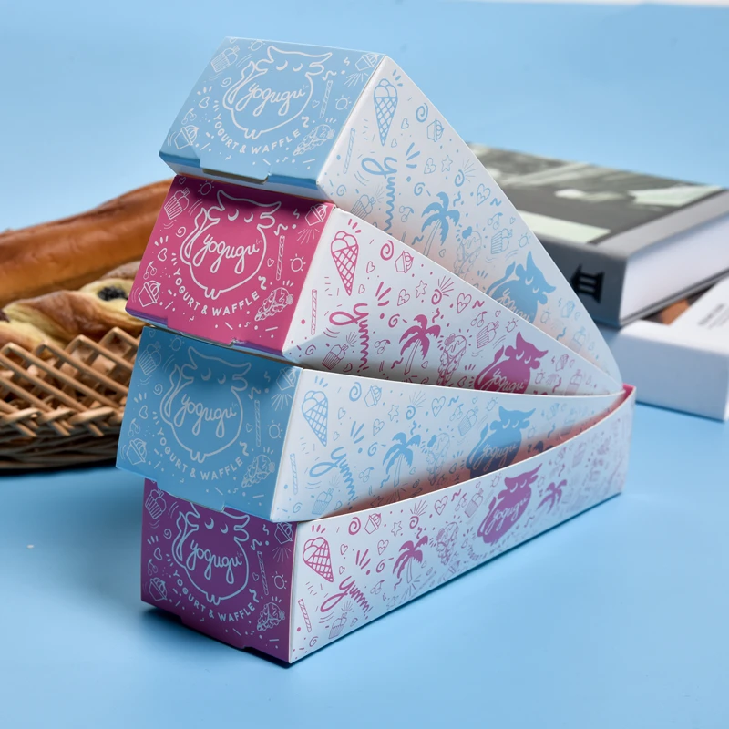 Custom Print Logo Paper Boxes For Street Food Cheese Hot Dog Packaging Paper Box