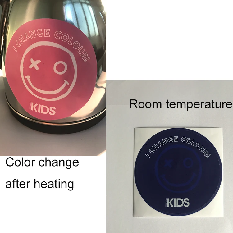 customized Reversible temperature sensitive color changing sticker