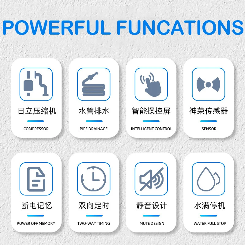 90L 138L 156L 168L 180L 240L Commercial Dehumidifier and Drain Hose, Intelligent Humidity Control, Large Capacity Dehumidifier