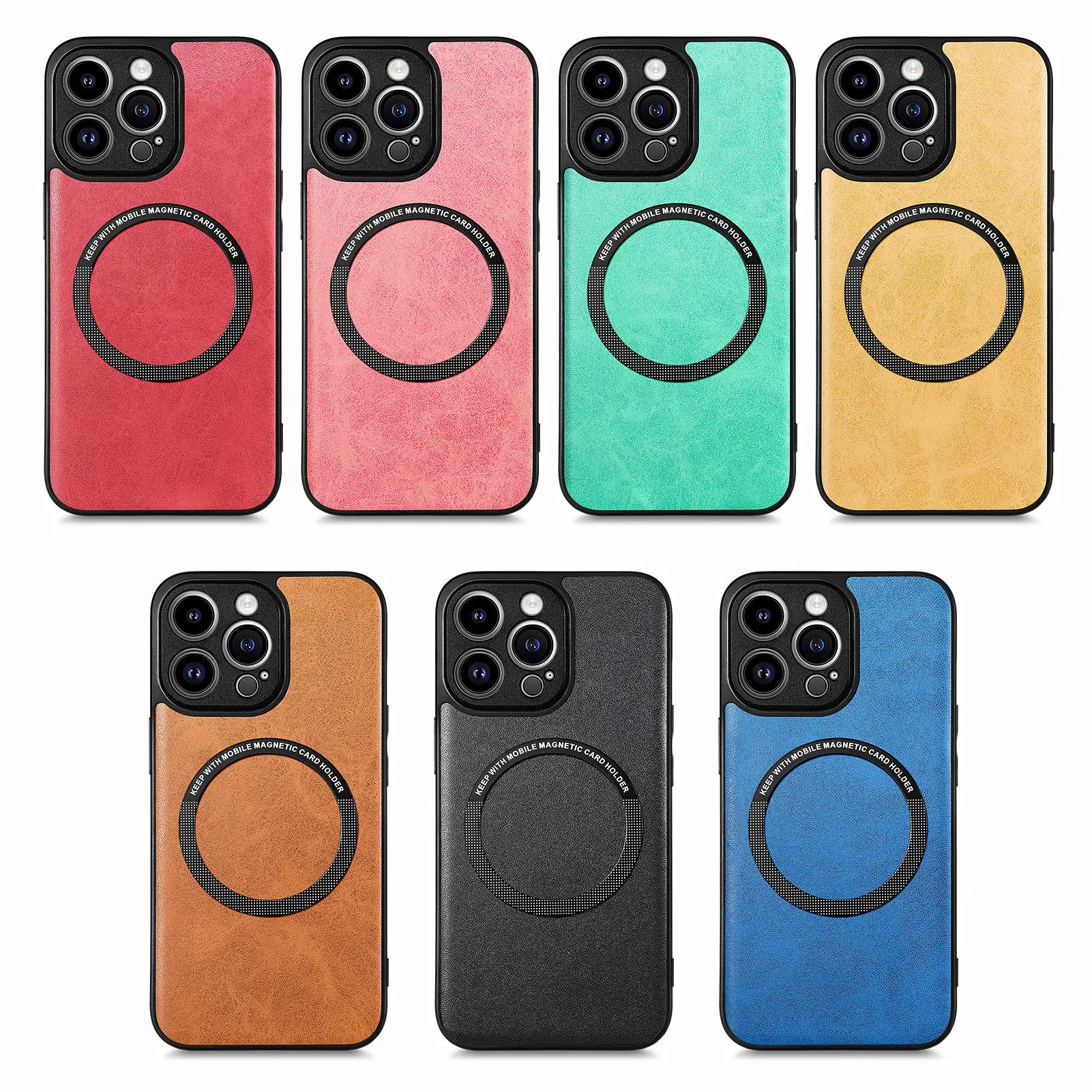 New magnetic shockproof Car Holder Phone Case For iPhone 15 Pro max PU leather luxury phone housing For iPhone 14 Pro