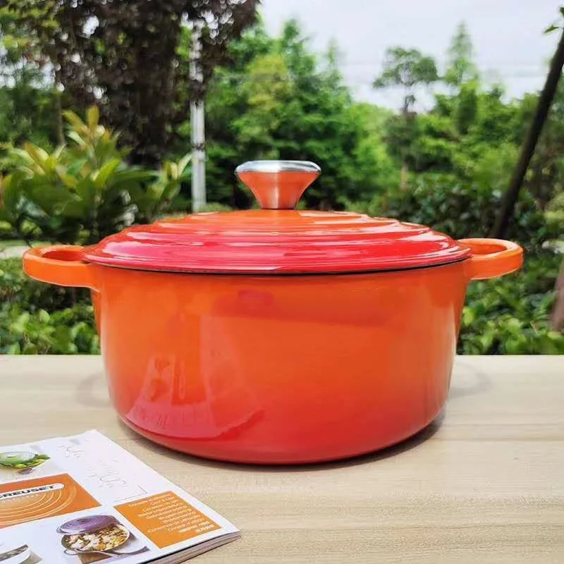Kitchen Cooking Pot Multiple colors Enameled Cast Iron Dutch Oven Bread Baking Pot With Lid