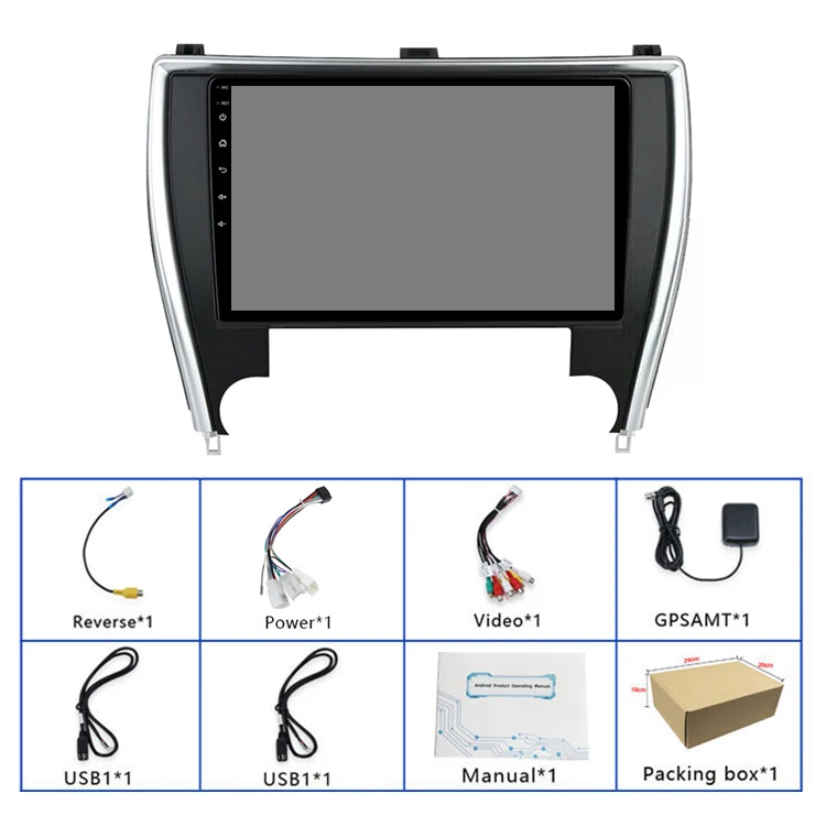 HD multimedia 10.1 inch Double 2DIN android9.1 GPS 1+16GB WIFI BT Car DVD player for Toyota Camry 2015-17