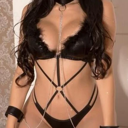 Erotic love girl prisoner cosply mature glamour woman sex push-up bra thong flirting accessories set sexy lingerie