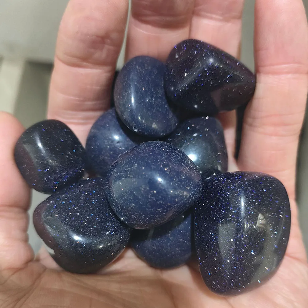 Selling sandstone tumbles polishing golden blue green sandstone tumbled stone