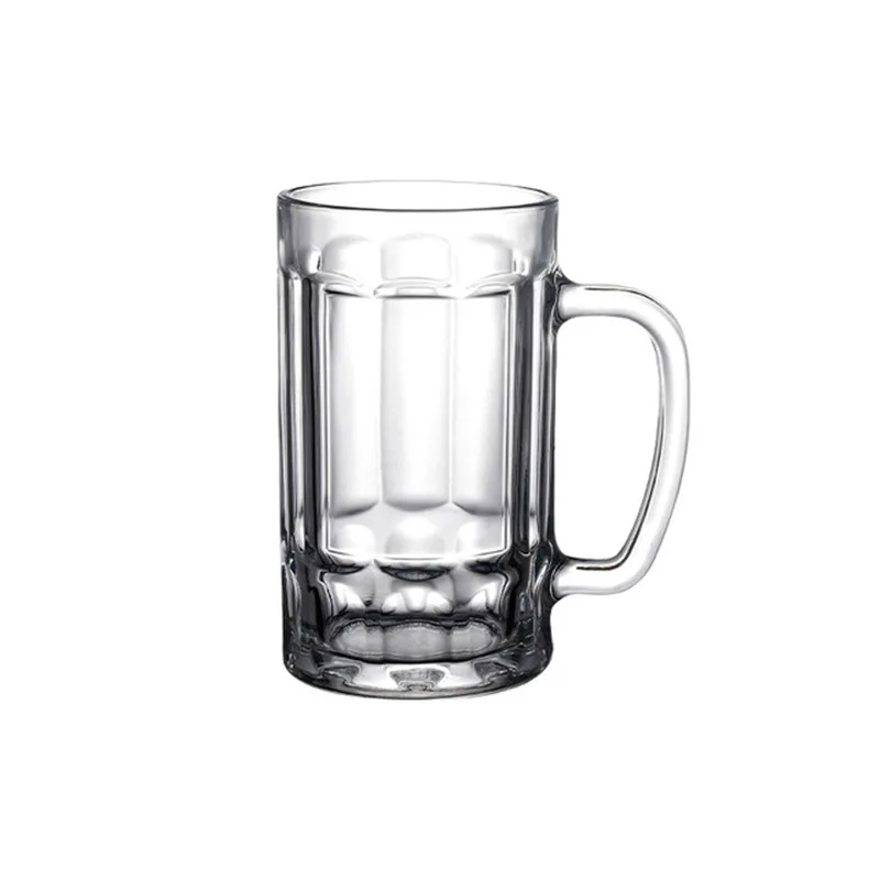 Classic Multiple Type Customized Sublimation Logo High Standard Thickened Crystal Pilsener Beer Cup Draft Beer Cup With Handle