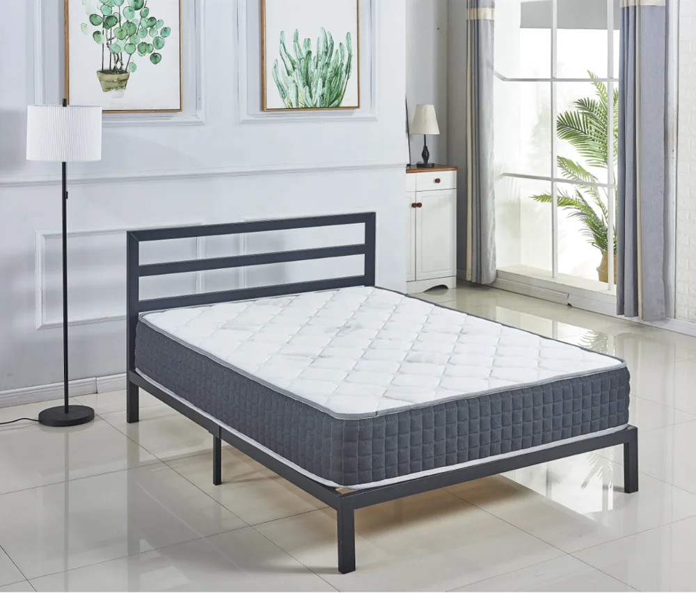 
queen mattress and platform bed frame  (62442528241)