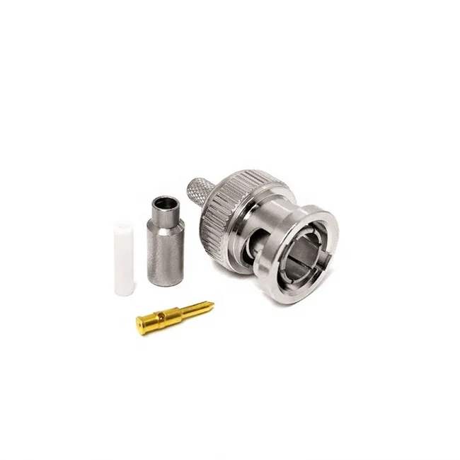 BNC male plug crimp type connector for RG174 RG316 RG178 LMR100 coaxial cable