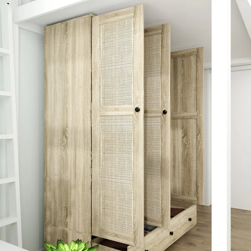 simple design nice wardrobe double wardrobe luxury rattan closet