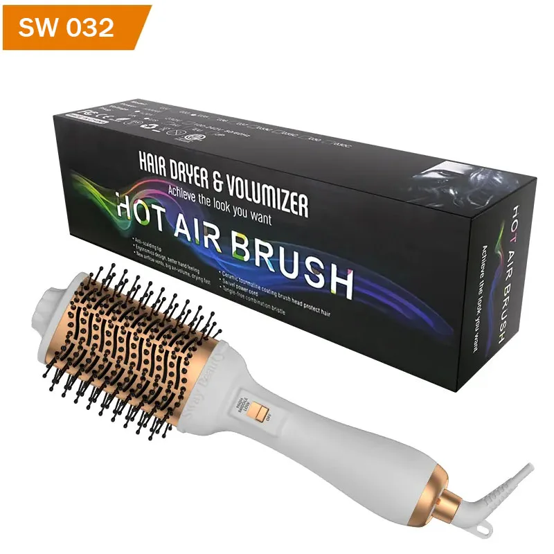032 New Design 1000w Hot Sale Professional Salon Comb Brush One Step Rotating Volumizer Heating Brush
