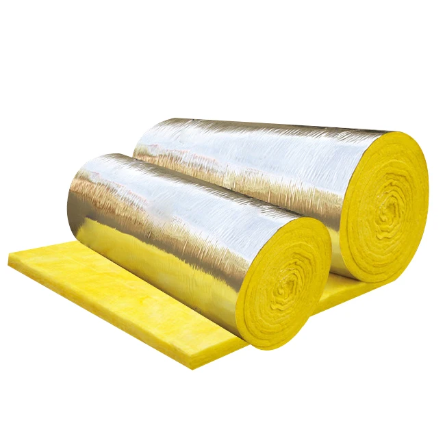 Self-Adhesive Aluminum Foil Fiberglass Roof Insulation Roll Fireproof Cotton Glass Wool Roof Rubber Insulation Heat Materials