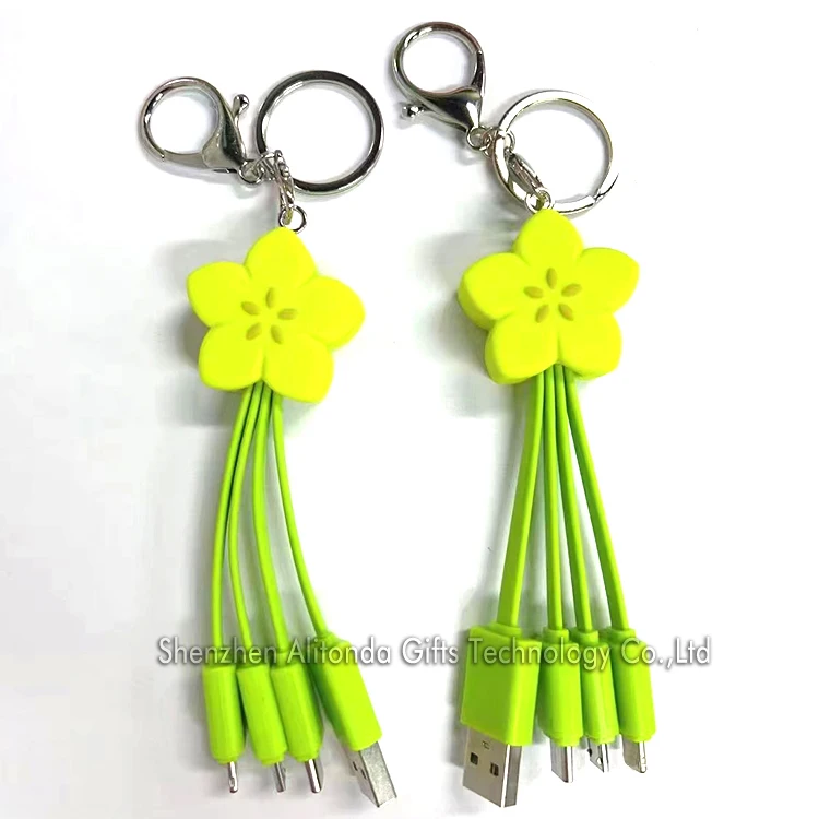 Custom useful promotional gifts logo shape design 3 in 1 charging cable for company enterprise government agency souvenir gifts