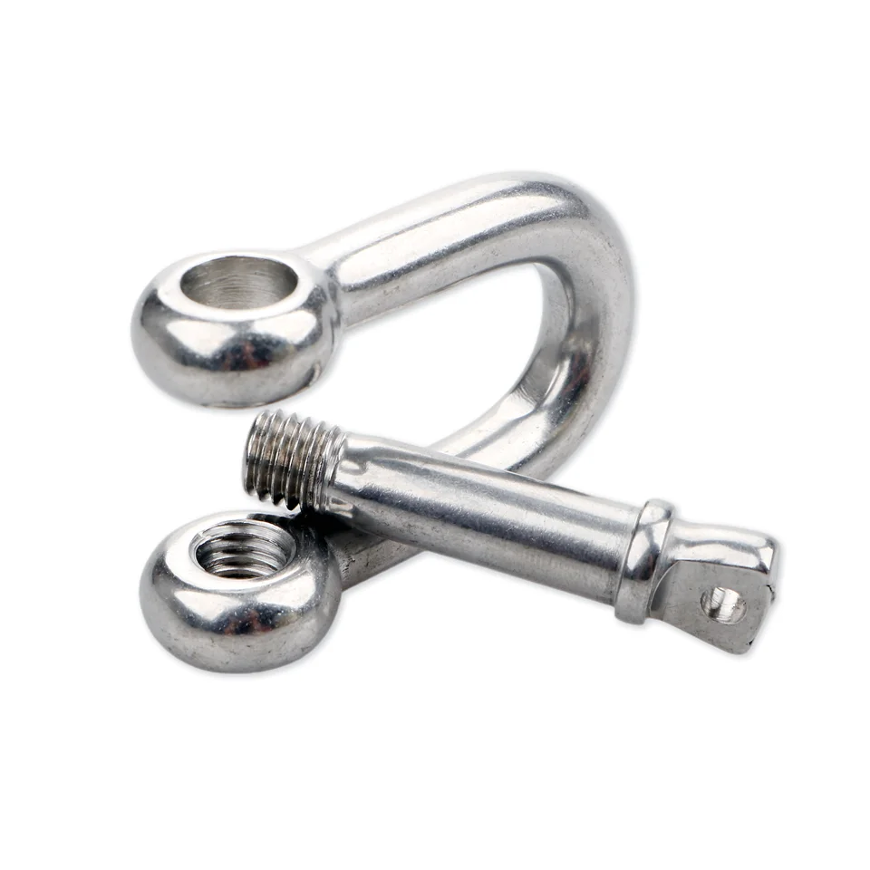 Spot National Standard Shackle D-type Shackle Lifting Shackle Galvanized U-shaped Ring Sling Power Tool Snap Ring Silver Metric
