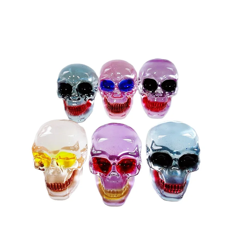 
3 Inch Wholesale Hot Sale Top Quality Colorful Skulls Carved Ornaments For Gifts LSY 