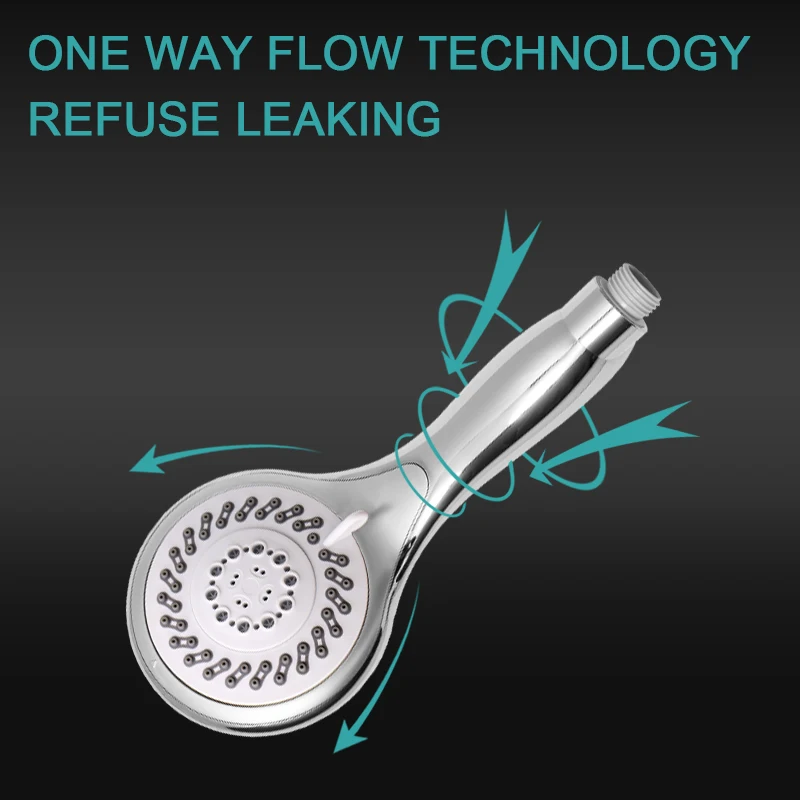 Portable Pressurized Abs Water Saving Shower Head Bracket Hose Handheld Massaging Rain Salty Water Shower Head