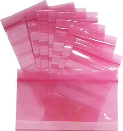 Anti-static Pink LDPE Plastic Bubble Bags With Self Sealing