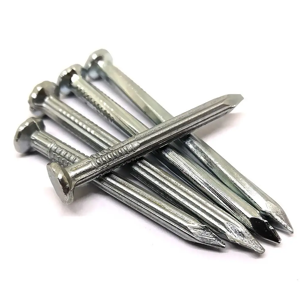 Hot Sale Dome Head Zinc-plated Steel Nails Black Round Carbon Steel Concrete Nail 3x50x6mm Blue Fluted Mauritius Concrete Nails