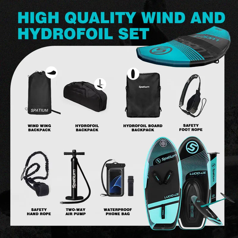 Spatium 2024 Newly developed kite surfboard set carbon aluminum wing inflatable hydrofoil board for sale