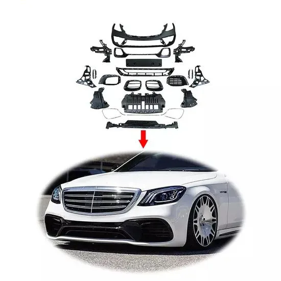 Mercedes W222 S Class 2014 Car Bumper Body Kit PP Material New Condition Front Door Position Exhaust S350 S550 S63 Amg Upgrade