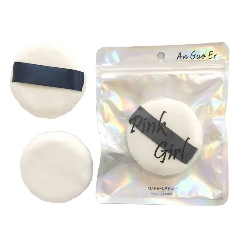 Velvet Powder Puff Long pile cotton puff multi-color 60mm flocking powder puff