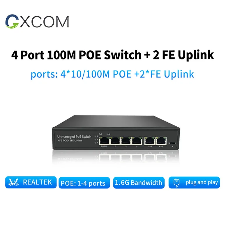  Система видеонаблюдения 10/100 Мбит/с fast Ethernet-коммутатор питания через Ethernet 4 8 16 24 порта 48V 802.3af/at PoE сети
