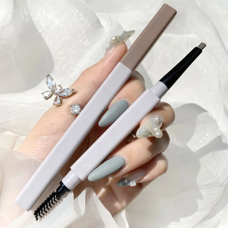 ZHNEHAI New Very Thin Small Triangle Double-headed Waterproof Eyebrow Pencil Support Custom Private Brand Long Lasting Eyebrow P