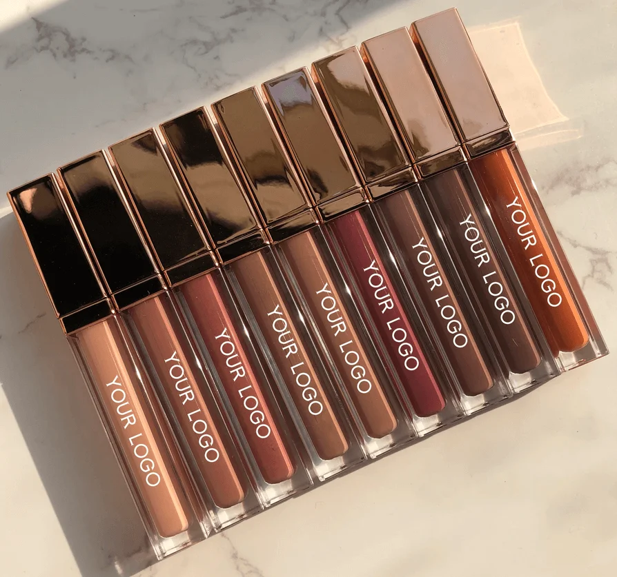 Shiny Rose Gold Square Tube Long Lasting Matt Lipsticks Make Up Waterproof Matte Liquid Lipstick Vendors Lip Stick Private Label