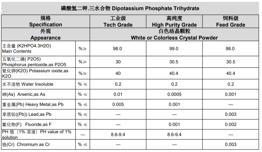 Cas 16788-57-1 TDKP White Dipotassium Phosphate Trihydrte 98% Agriculture Industry DKP Fertilizer Feed Grade FAMI-QS Certificate