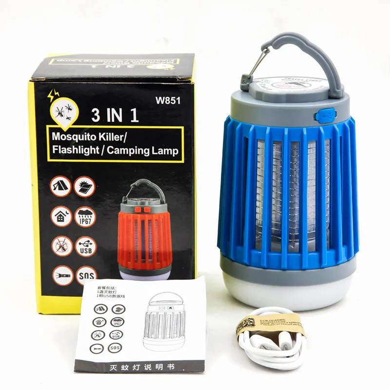 Portable UV Solar Camping Lantern Mosquito Killer Light USB Rechargeable Mosquito Repellent Lamp