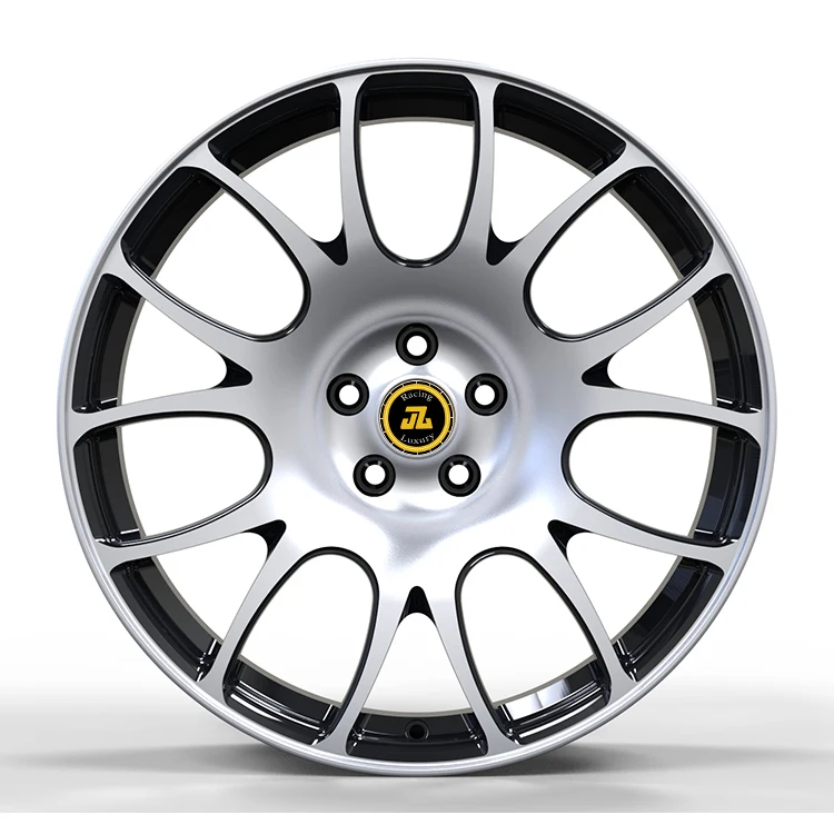 Jiangzao hot sale forged wheels 17 18 19 20 21 22 23 24 inch 5x112 5x120 size gloss black machined face for car