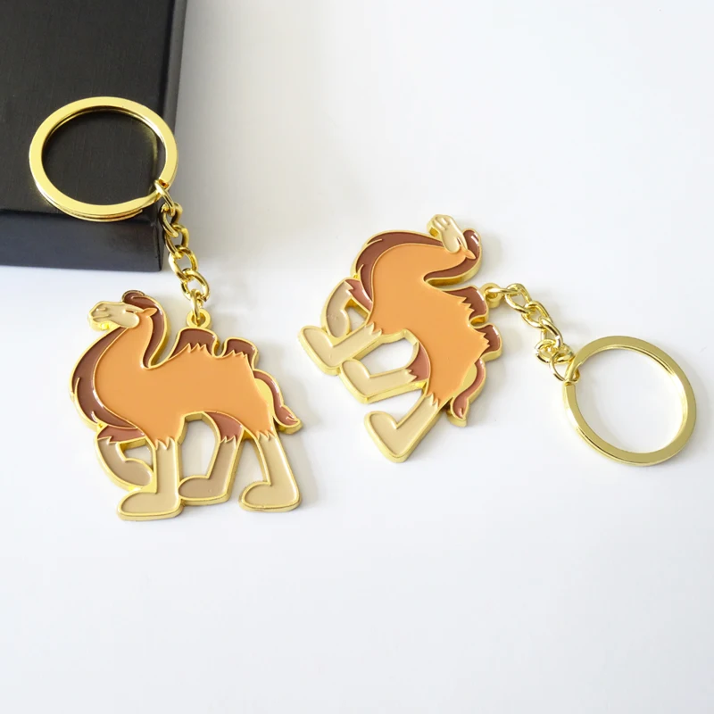 Hot sale custom Camel animal shape metal keychain with your personal design