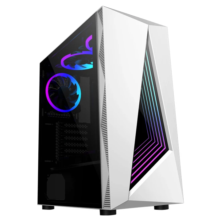 Новый дизайн «сделай сам», ПВХ RGB полоса, дизайн передней панели и полностью прозрачное закаленное стекло с 12 14 см RGB вентилятором