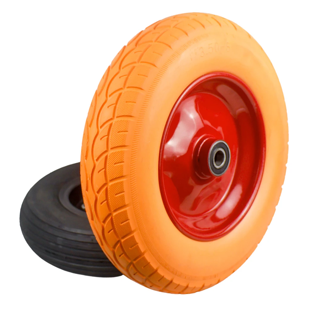 PU 3.50-8 Tire and Wheel Wheelbarrow Tires for Wheelbarrows Hand Truck Garden Trailer Trolley