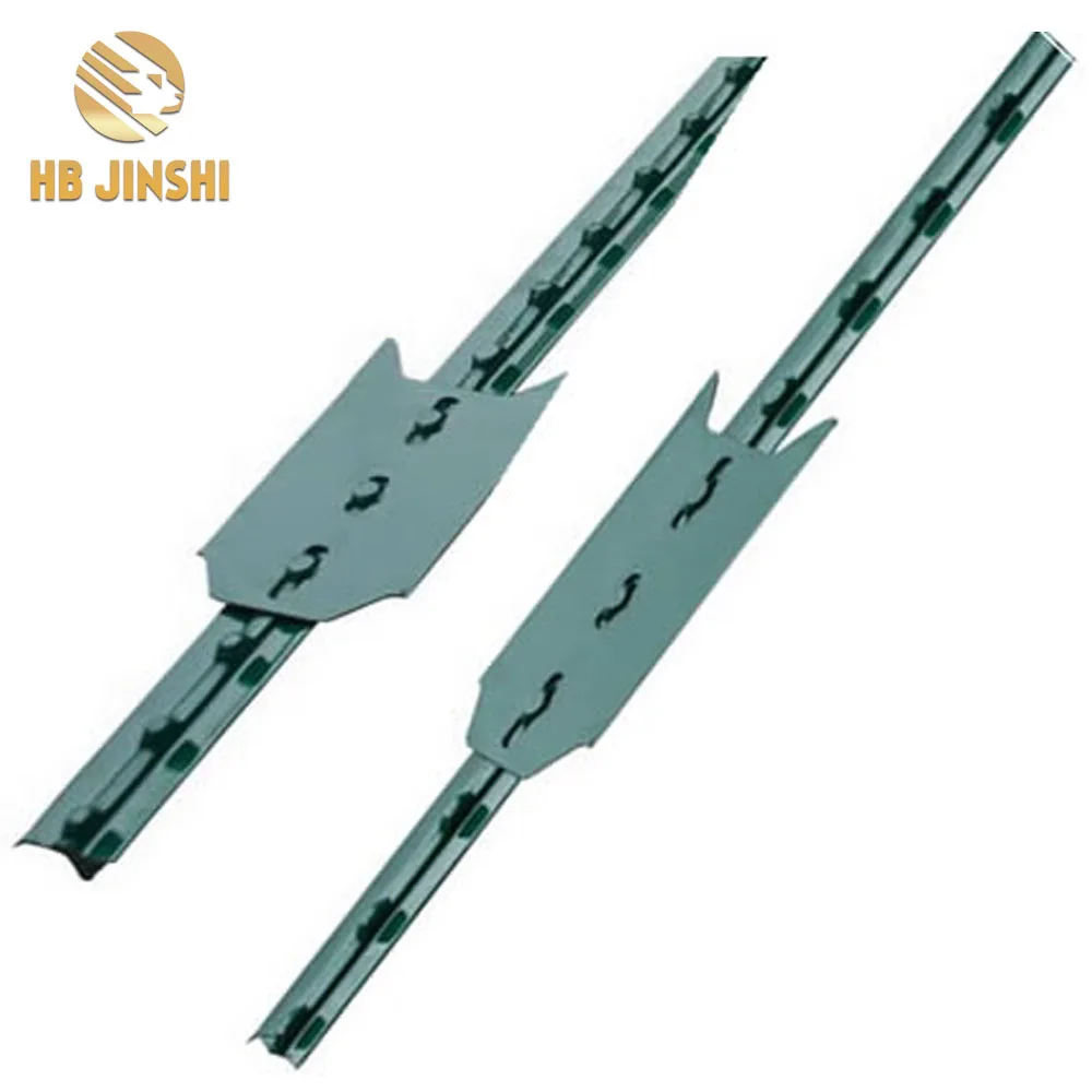 Light Duty 0.95lb/ft Green Painted Farm Fencing Studded T Fence Post